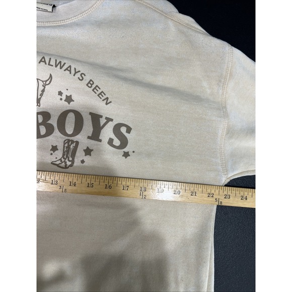 Chicka-d Sweatshirt Womens M Tan Charlie Southern Burnout Heroes Cowboys Western - Picture 7 of 8